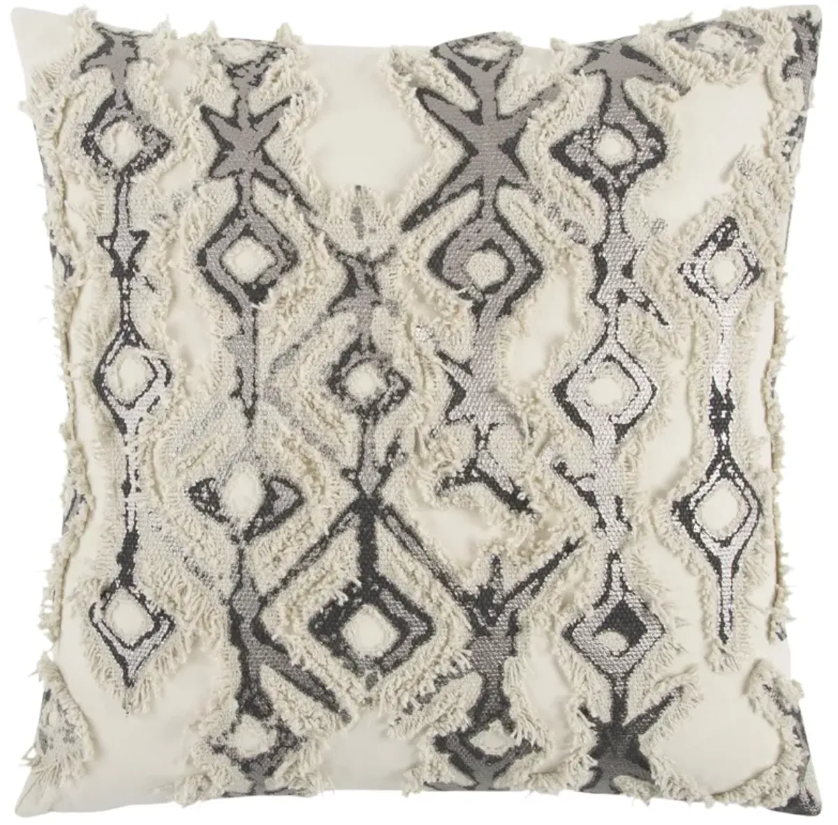 Animal Skin Pattern Silver Metallic Pillow