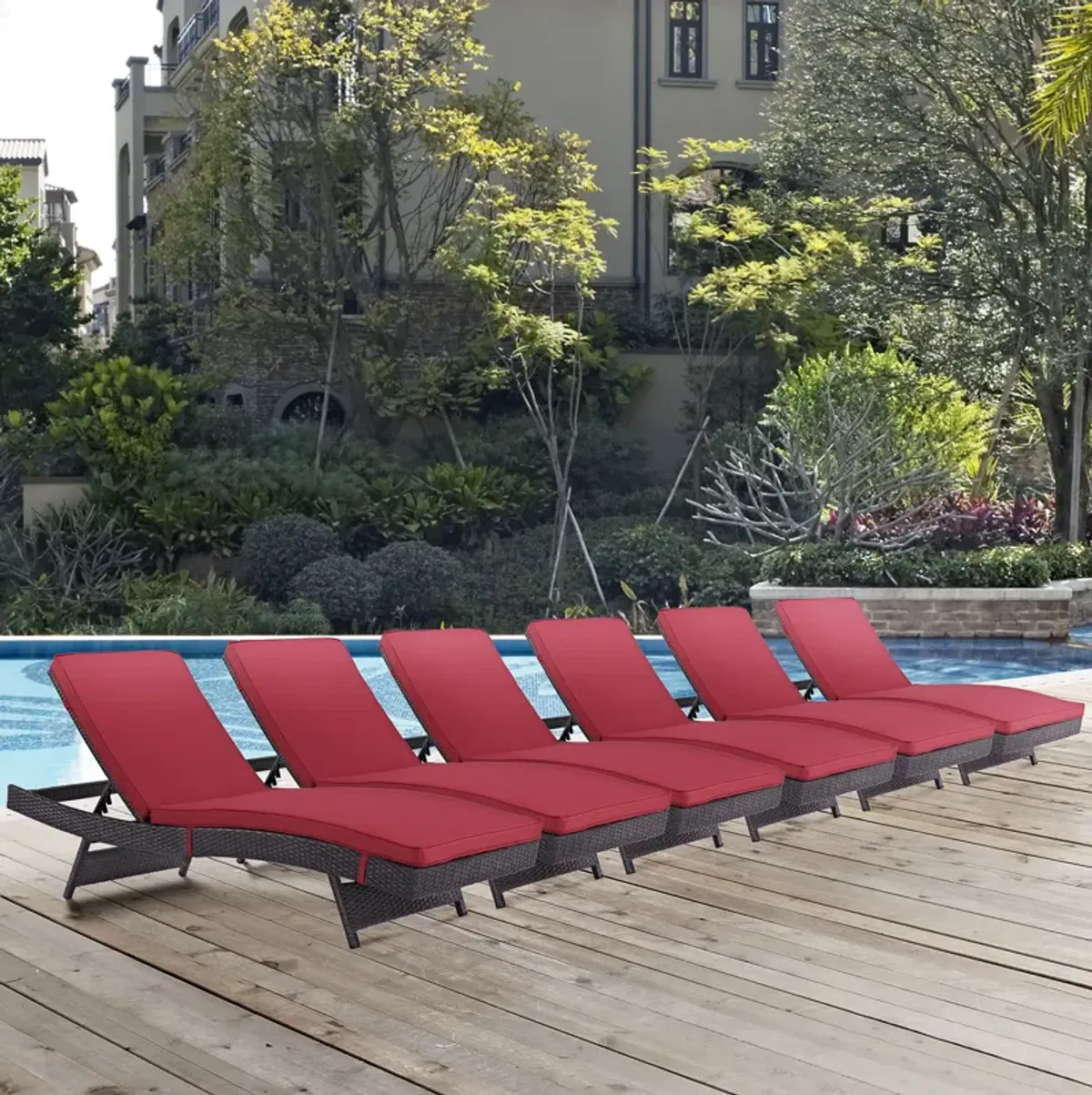 Convene Chaise Outdoor Patio Set of 6