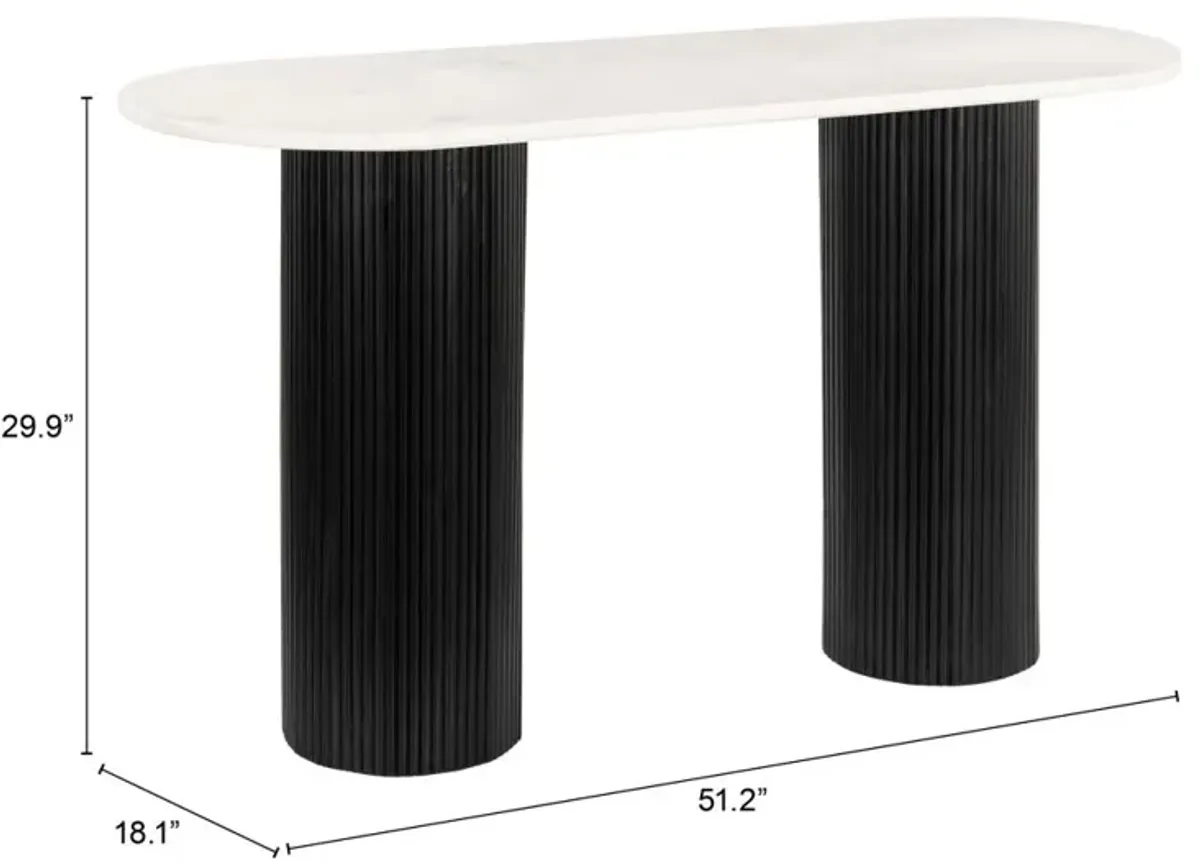 Izola Console Table White & Black