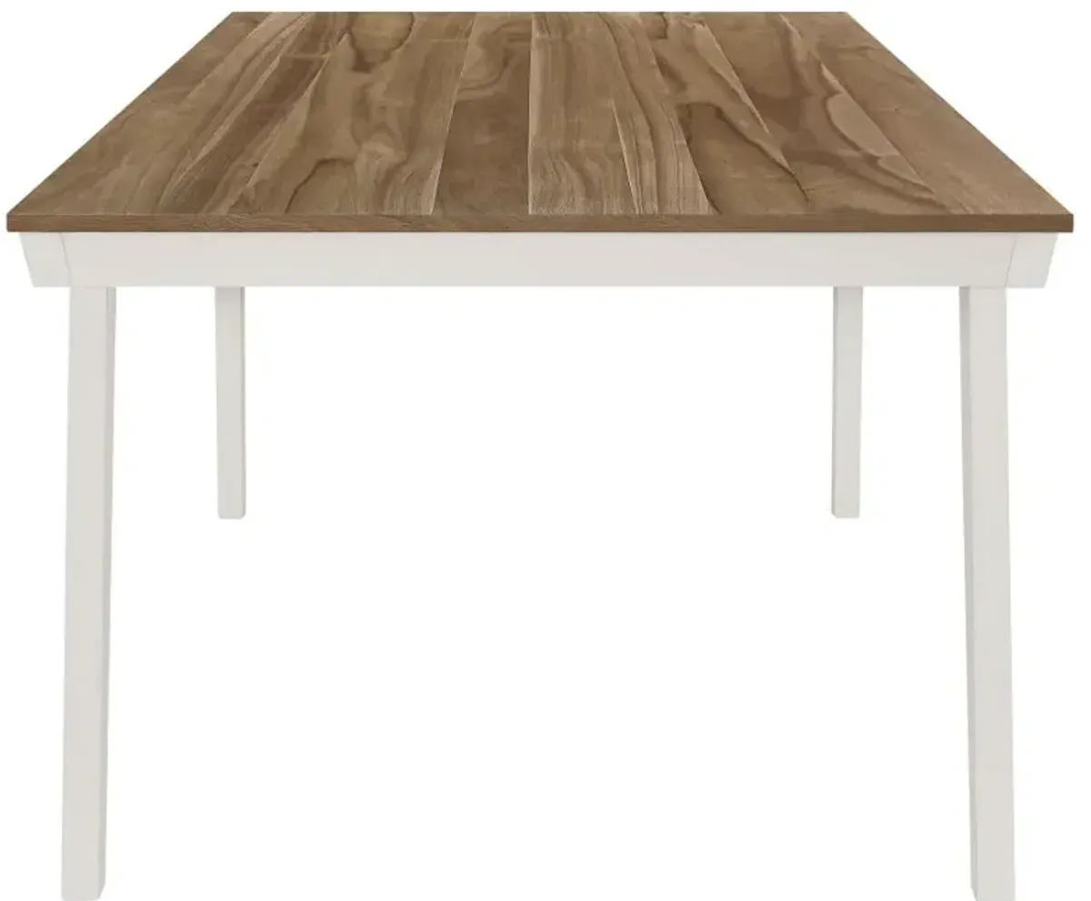 Nogales Rectangular Wood Dining Table Natural Acacia and Off White