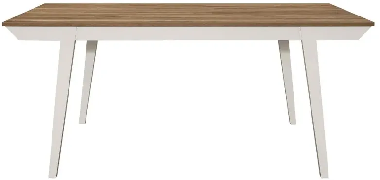 Nogales Rectangular Wood Dining Table Natural Acacia and Off White