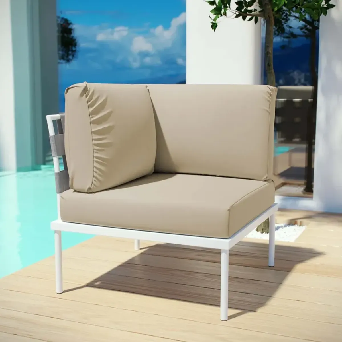 Harmony Outdoor Patio Aluminum Corner Sofa