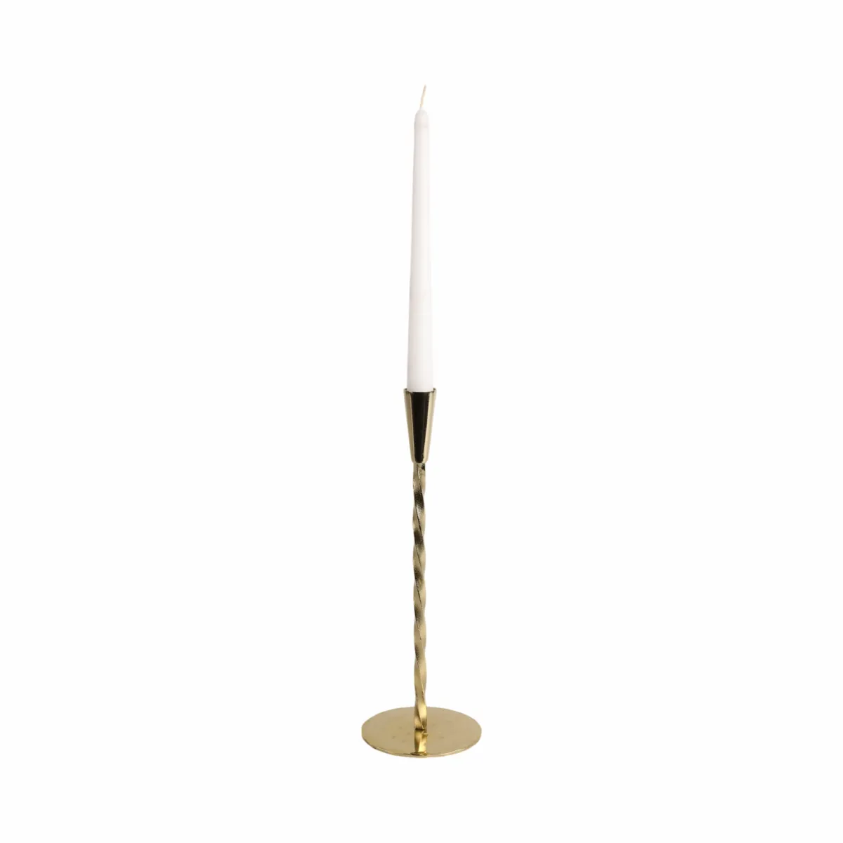 12x4" Twisted Taper Holder, Gold