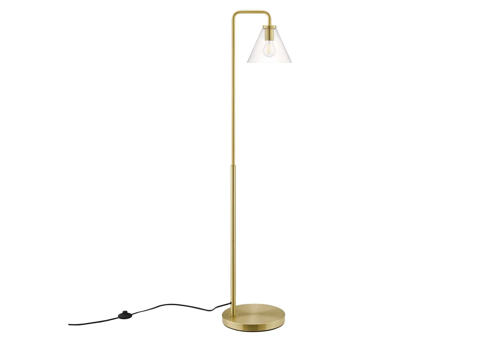 Element Transparent Glass Glass and Metal Floor Lamp