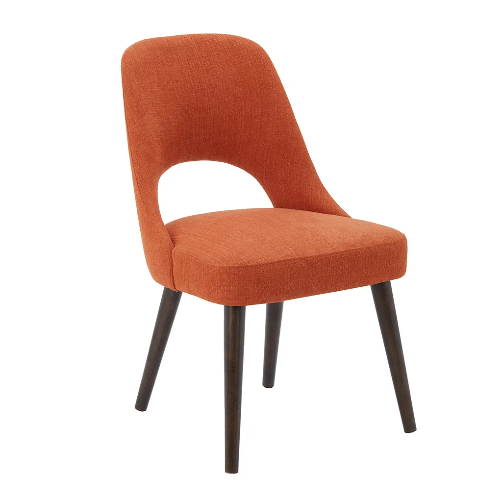 INK+IVY Nola Orange/Dark Brown Dining Side Chair (Set of 2)