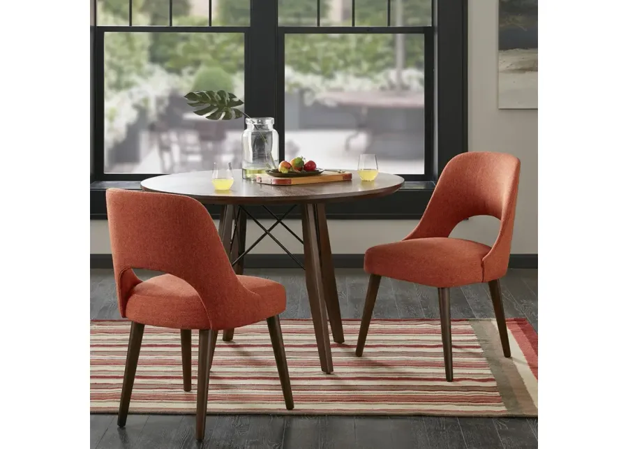 INK+IVY Nola Orange/Dark Brown Dining Side Chair (Set of 2)