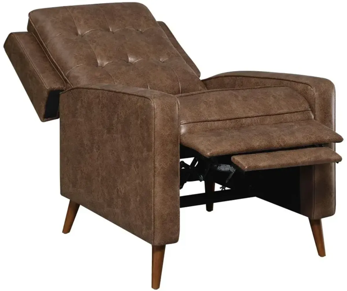 Davidson Upholstered Tufted Push Back Recliner Brown