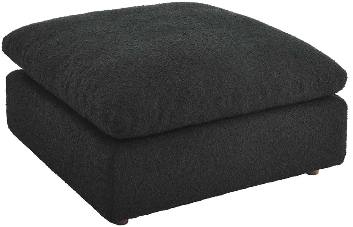 Commix Down Filled Overstuffed Boucle Fabric Ottoman