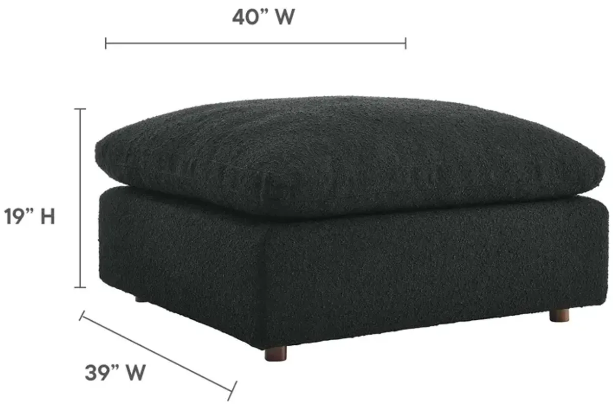 Commix Down Filled Overstuffed Boucle Fabric Ottoman