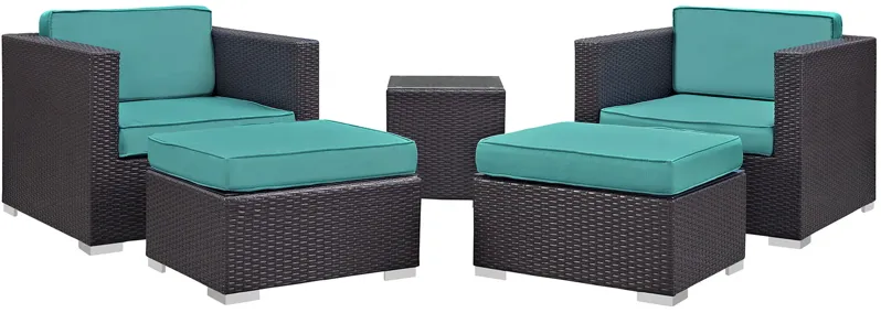 Convene 5 Piece Outdoor Patio Sectional Set