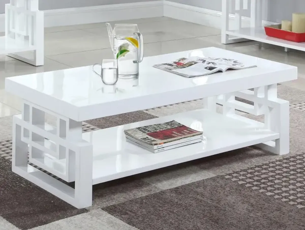 Schmitt Rectangular Coffee Table High Glossy White