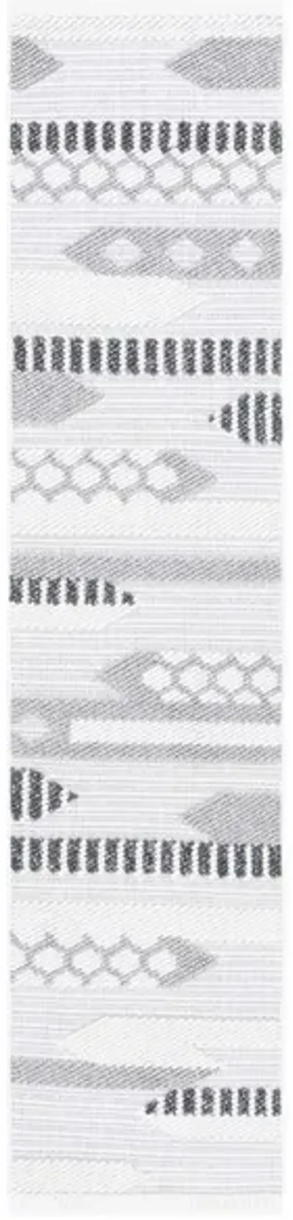 LOTUS 107 Grey 2' X 8' Runner Rug