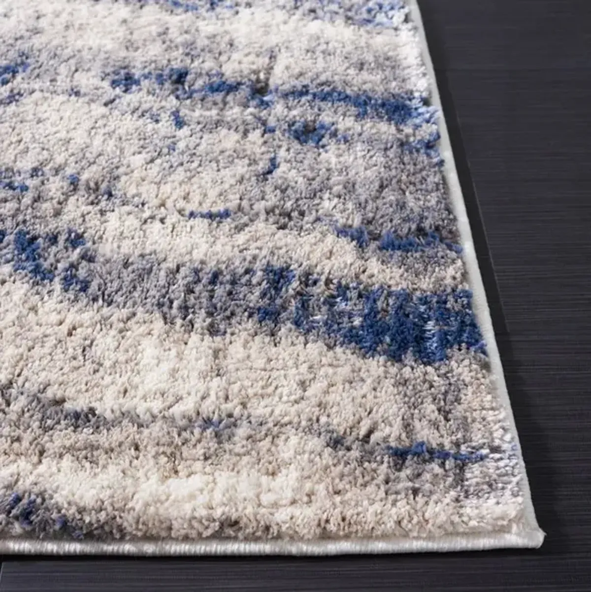 PETRA 112  Blue 8' X 10' Large Rectangle Rug