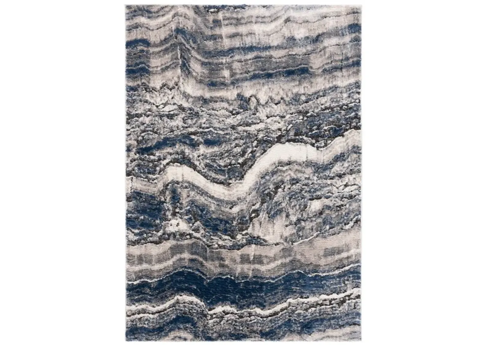 PETRA 112  Blue 8' X 10' Large Rectangle Rug