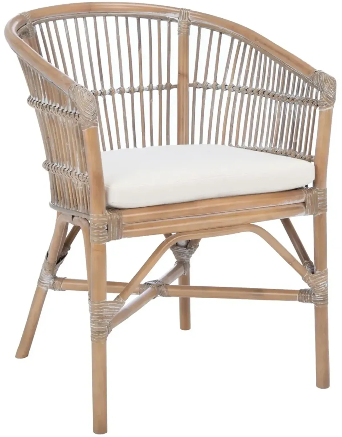 OLIVIA RATTAN ACCENT CHAIR W/ CUSHION