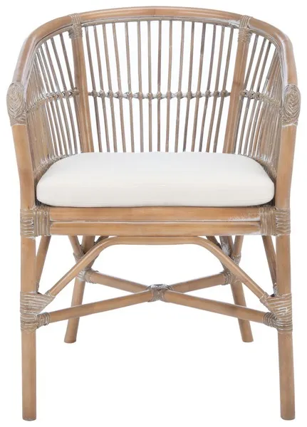 OLIVIA RATTAN ACCENT CHAIR W/ CUSHION