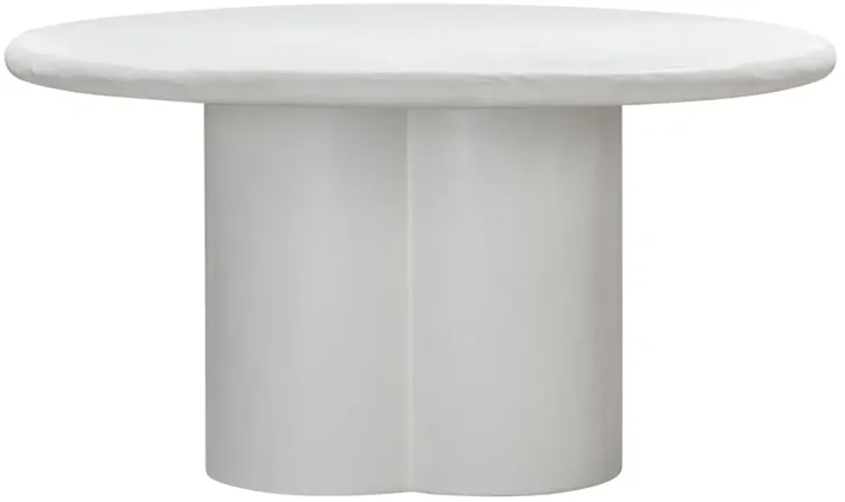 Elika White Faux Plaster Round Dining Table