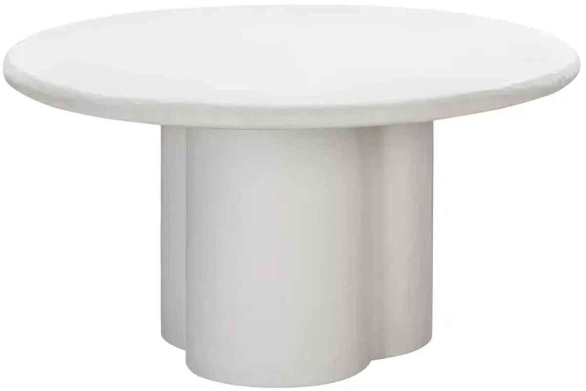 Elika White Faux Plaster Round Dining Table