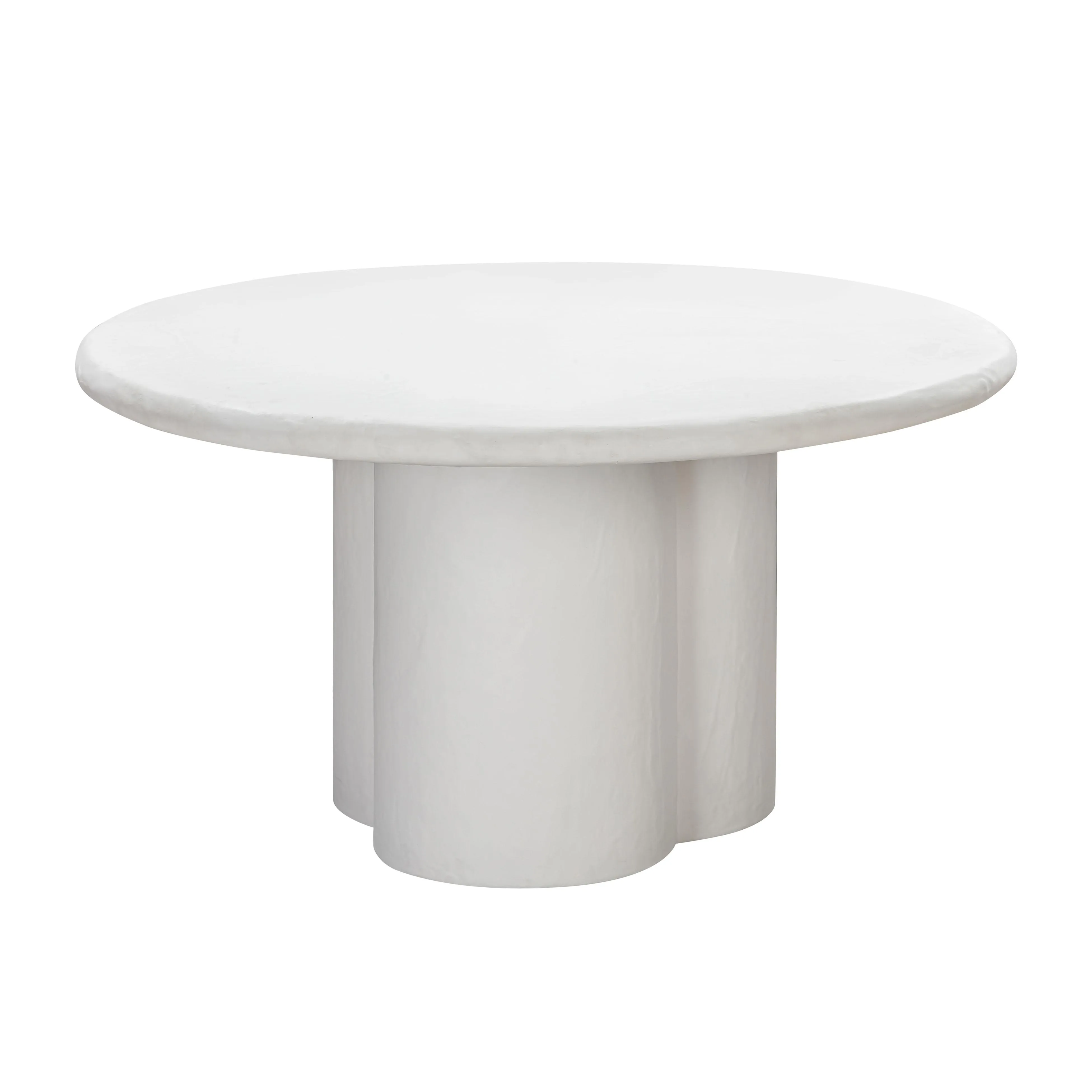 Elika White Faux Plaster Round Dining Table