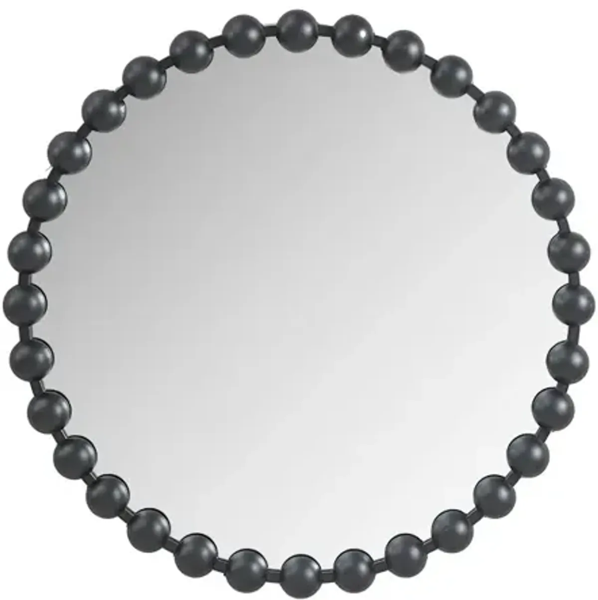 Madison Park Signature Marlowe Black Beaded Round Wall Mirror 27"D