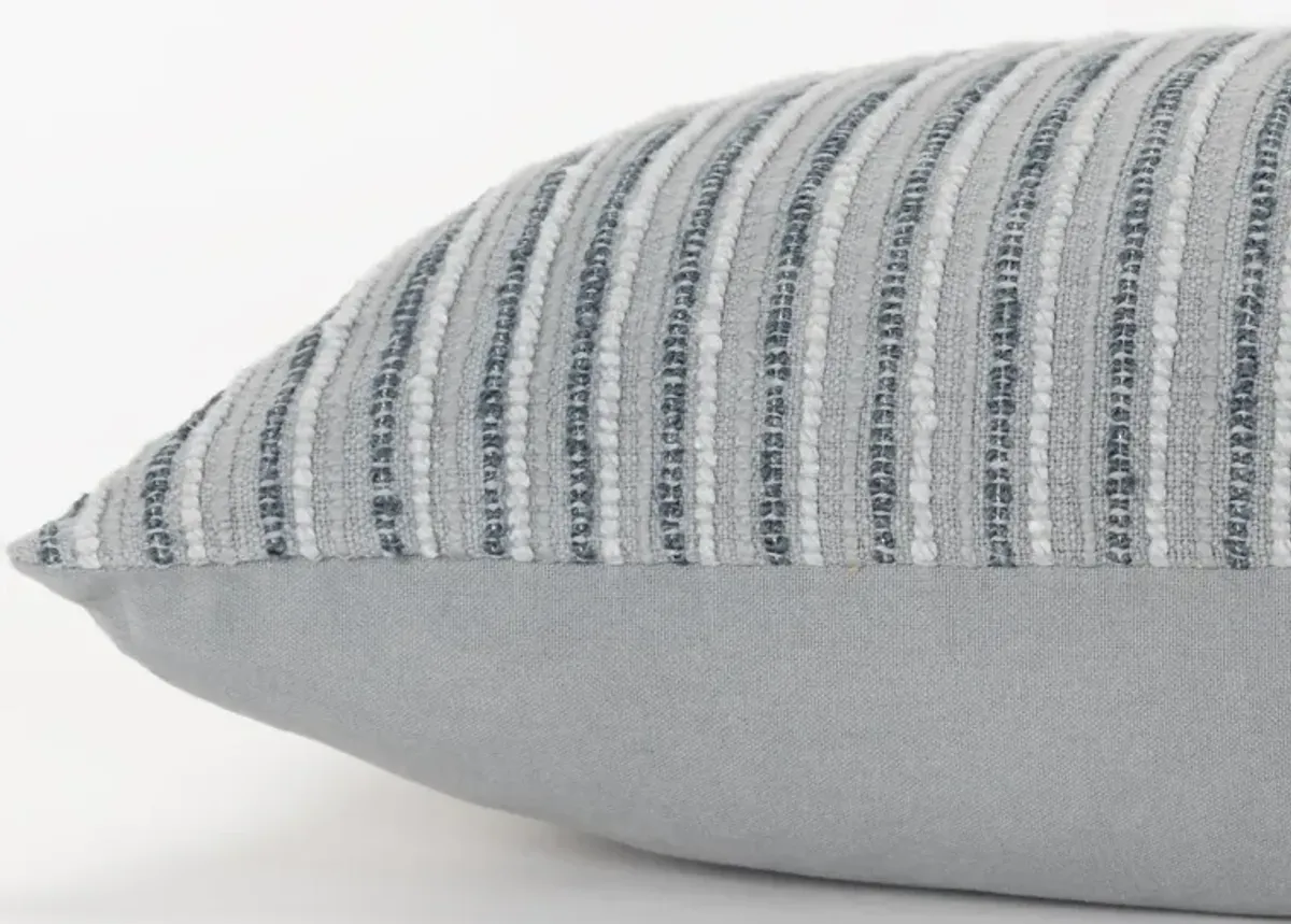 Stripe Patterned Solid Grey Pillow