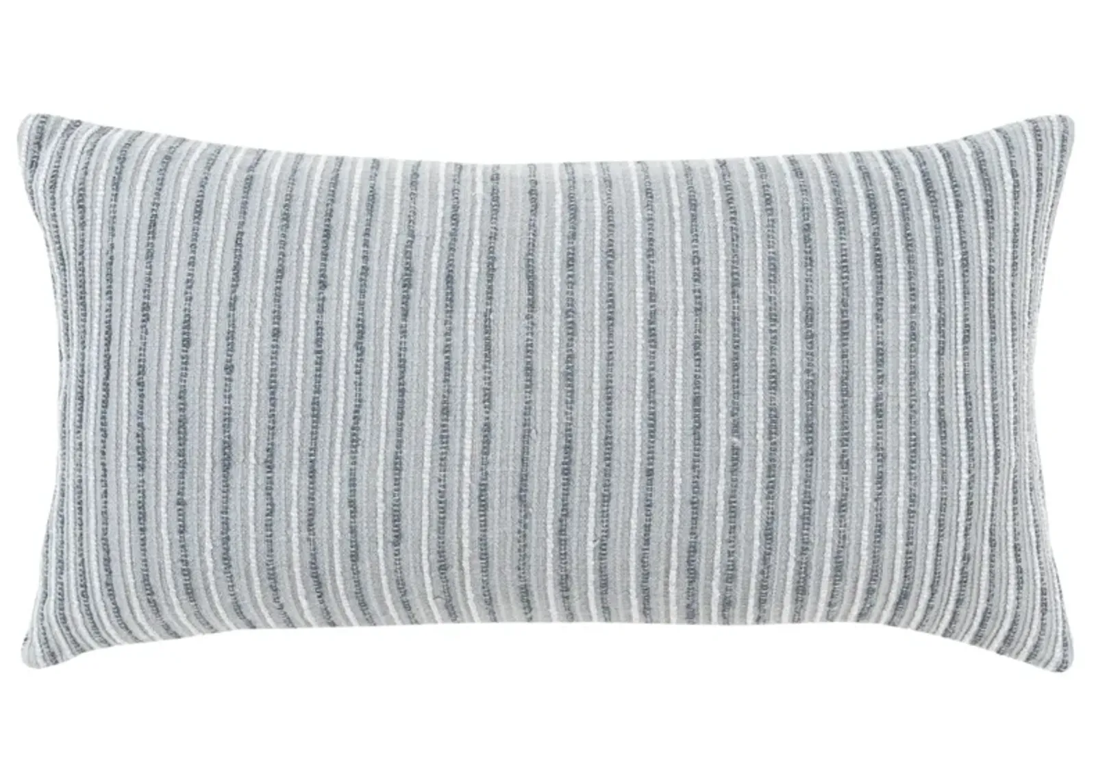 Stripe Patterned Solid Grey Pillow