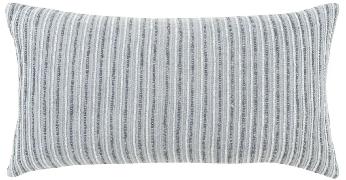 Stripe Patterned Solid Grey Pillow