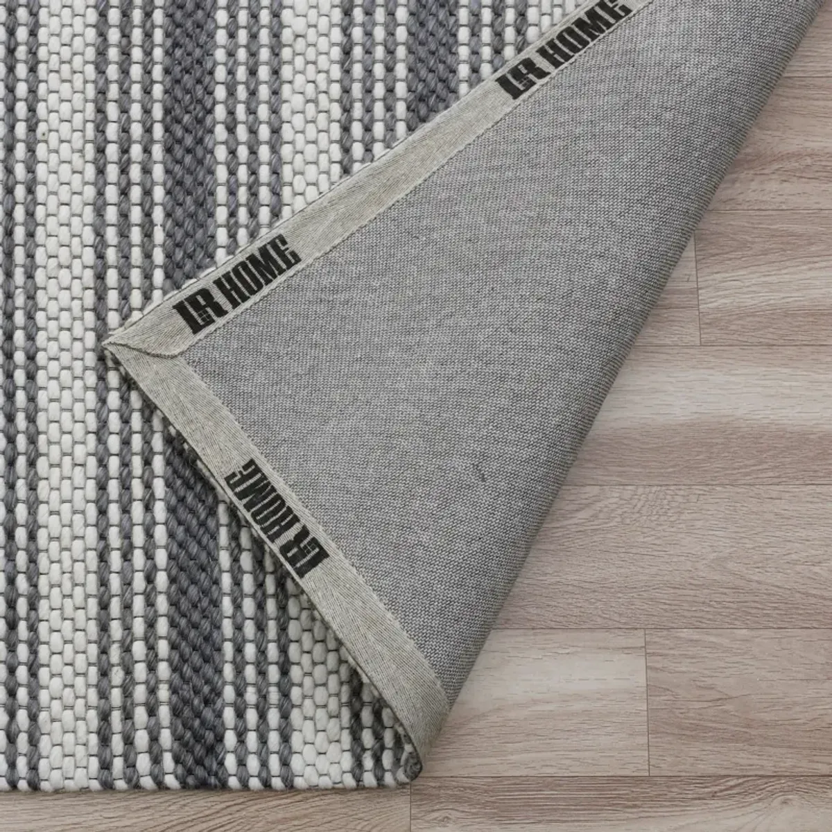 Bigen Dan Dark Gray/Ivory Transitional Striped Organic Wool Indoor Area Rug, 7'9" x 9'9"