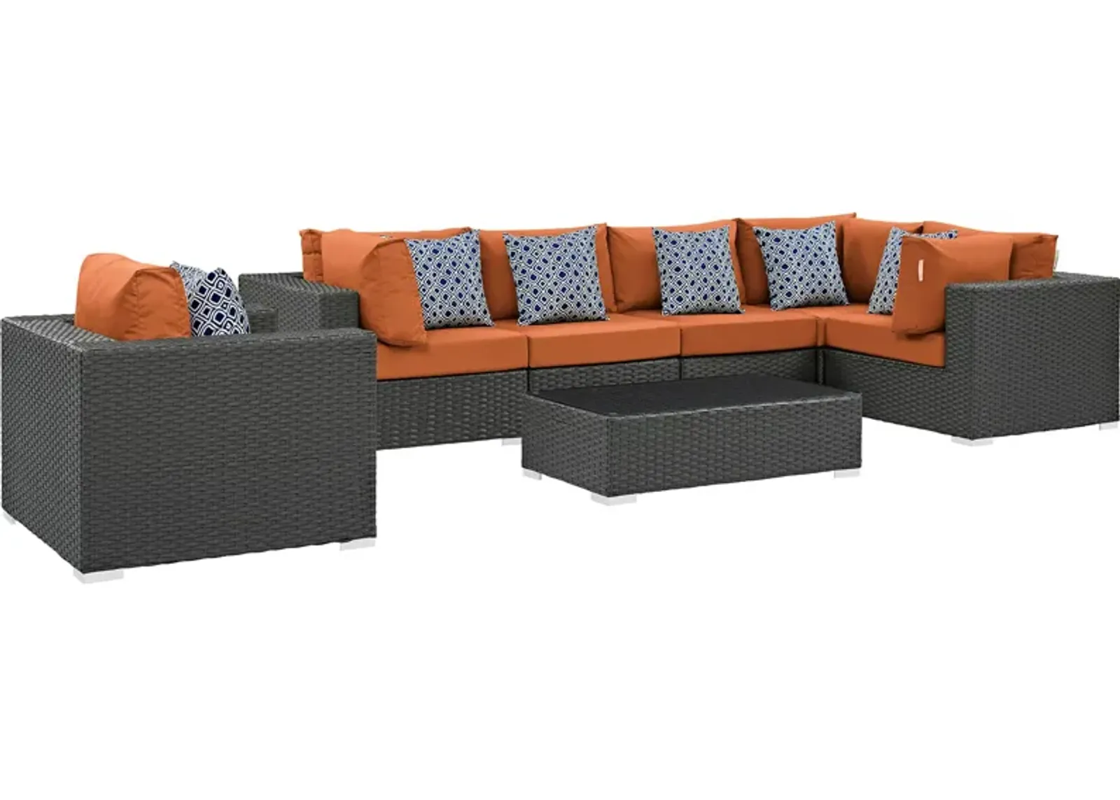 Sojourn 7 Piece Outdoor Patio Sunbrella® Sectional Set