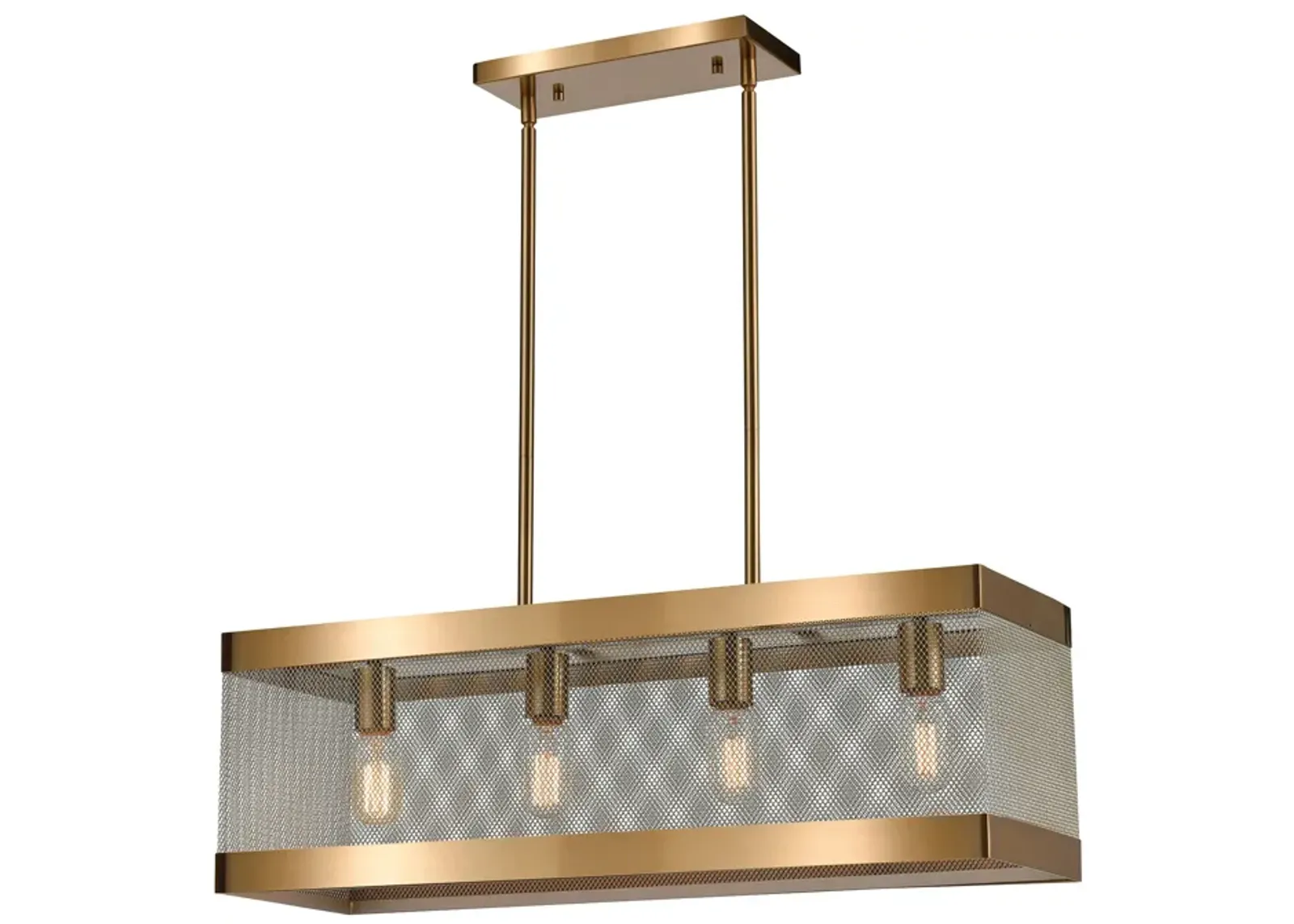 Line in the Sand 28" Wide 4-Light Chandelier - Satin Brass