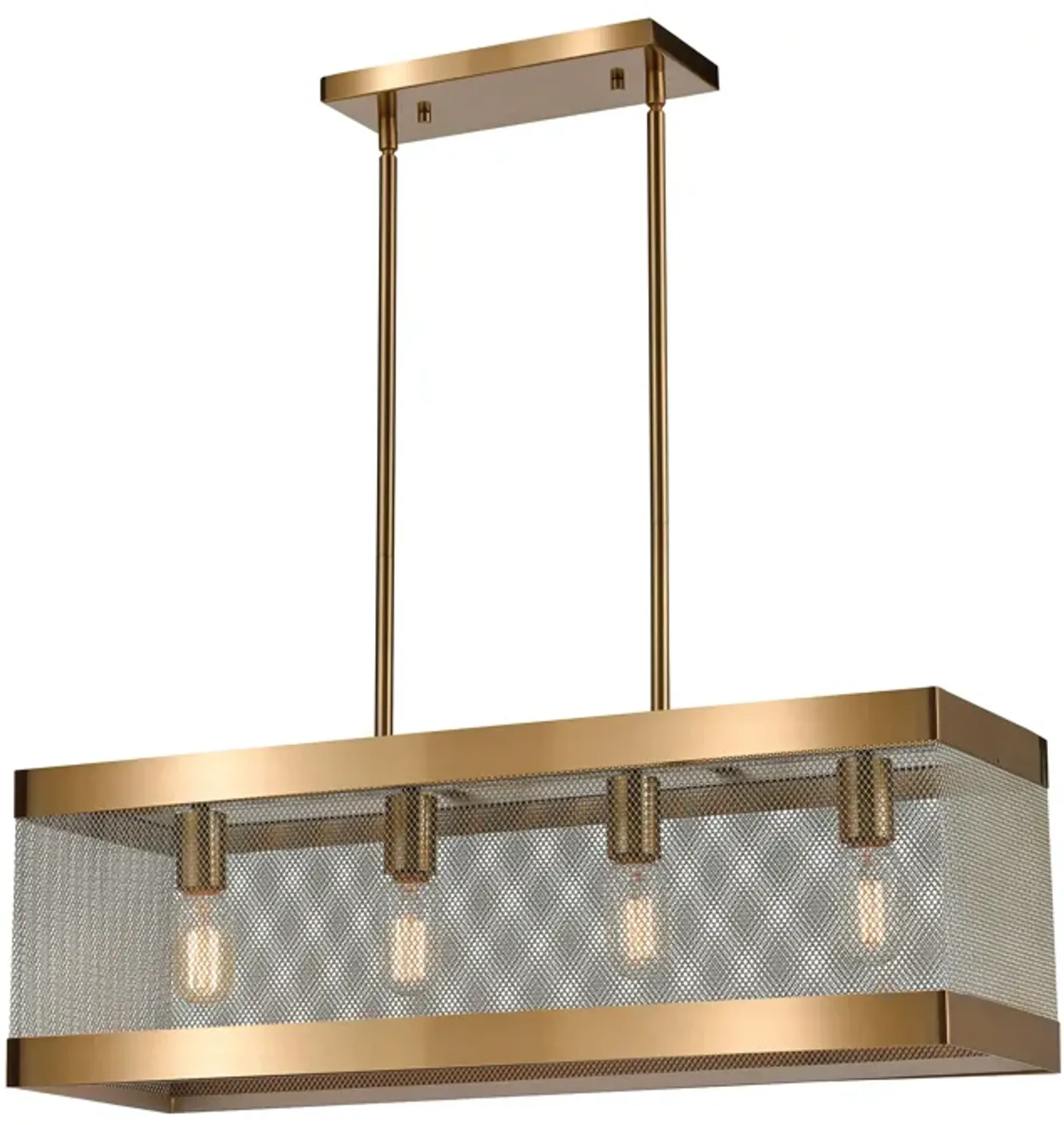 Line in the Sand 28" Wide 4-Light Chandelier - Satin Brass