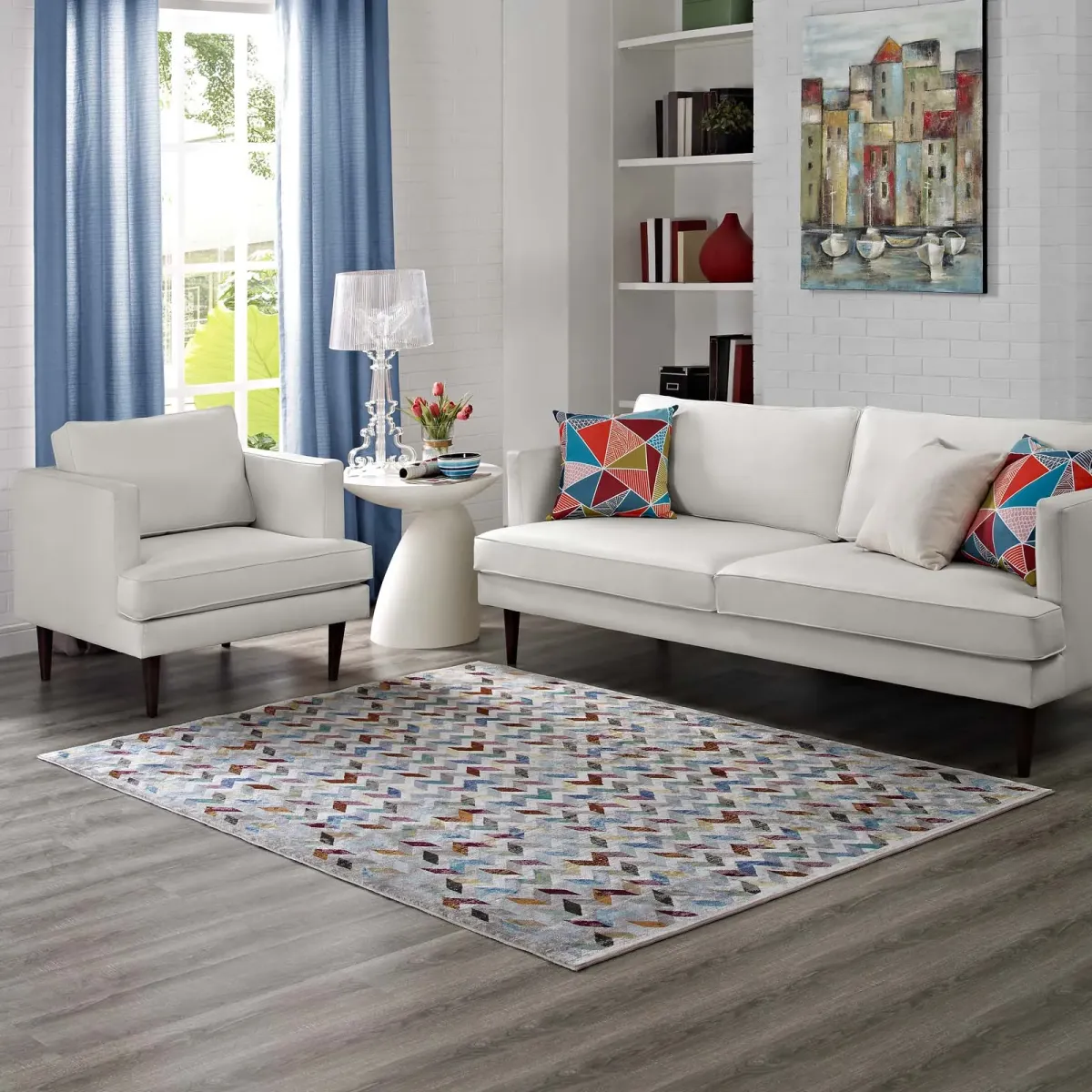 Gemma Chevron Mosaic 5x8
 Area Rug