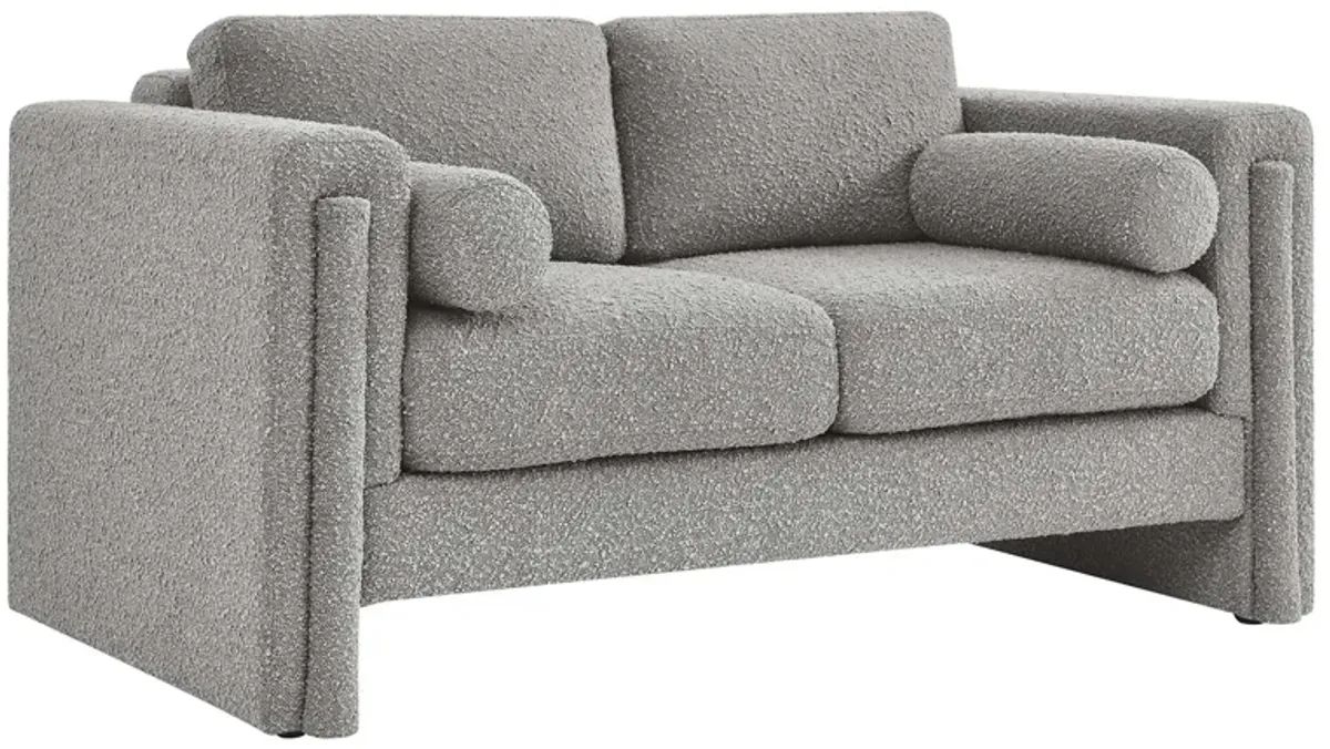 Visible Boucle Fabric Loveseat