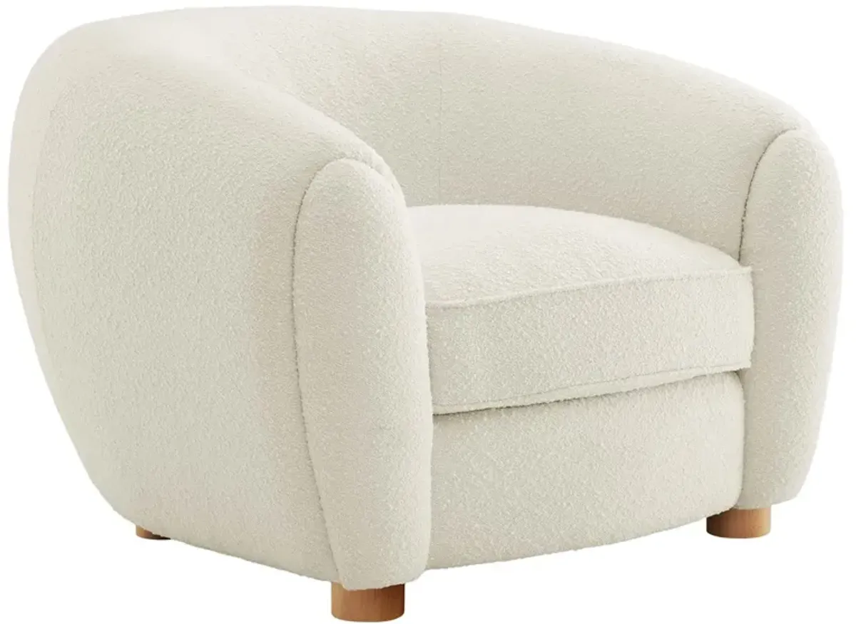 Abundant Boucle Upholstered Fabric Armchair