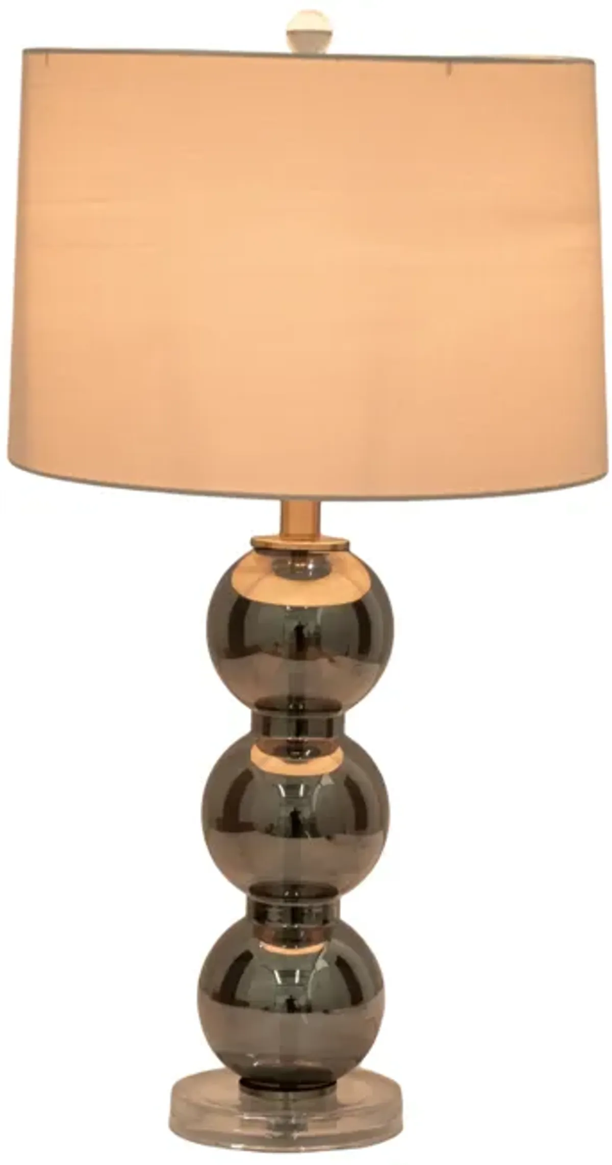 29" Stacked Glass Ball Table Lamp Crystal Base, Sm