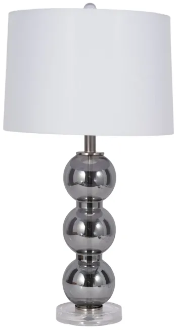 29" Stacked Glass Ball Table Lamp Crystal Base, Sm