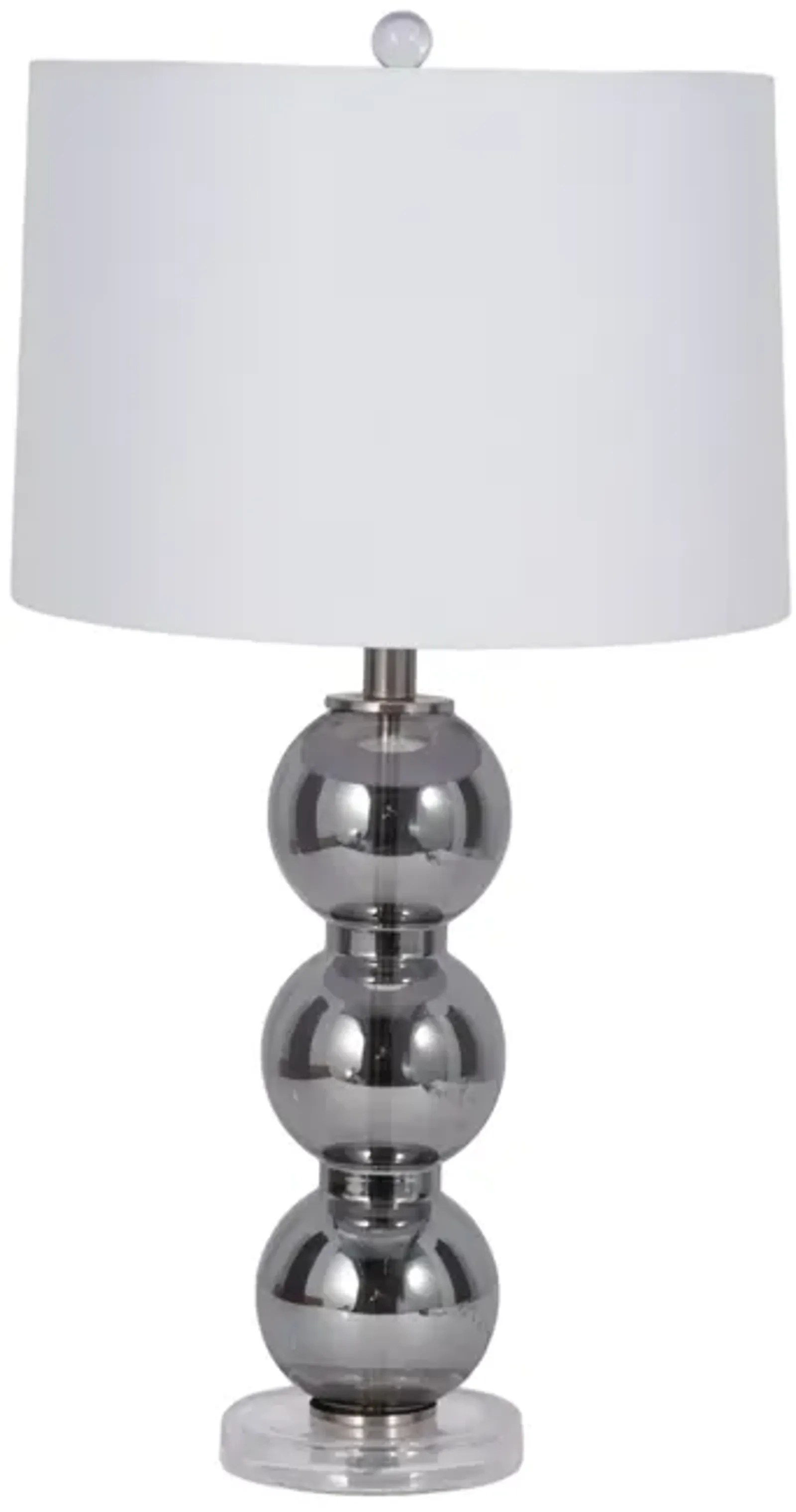 29" Stacked Glass Ball Table Lamp Crystal Base, Sm