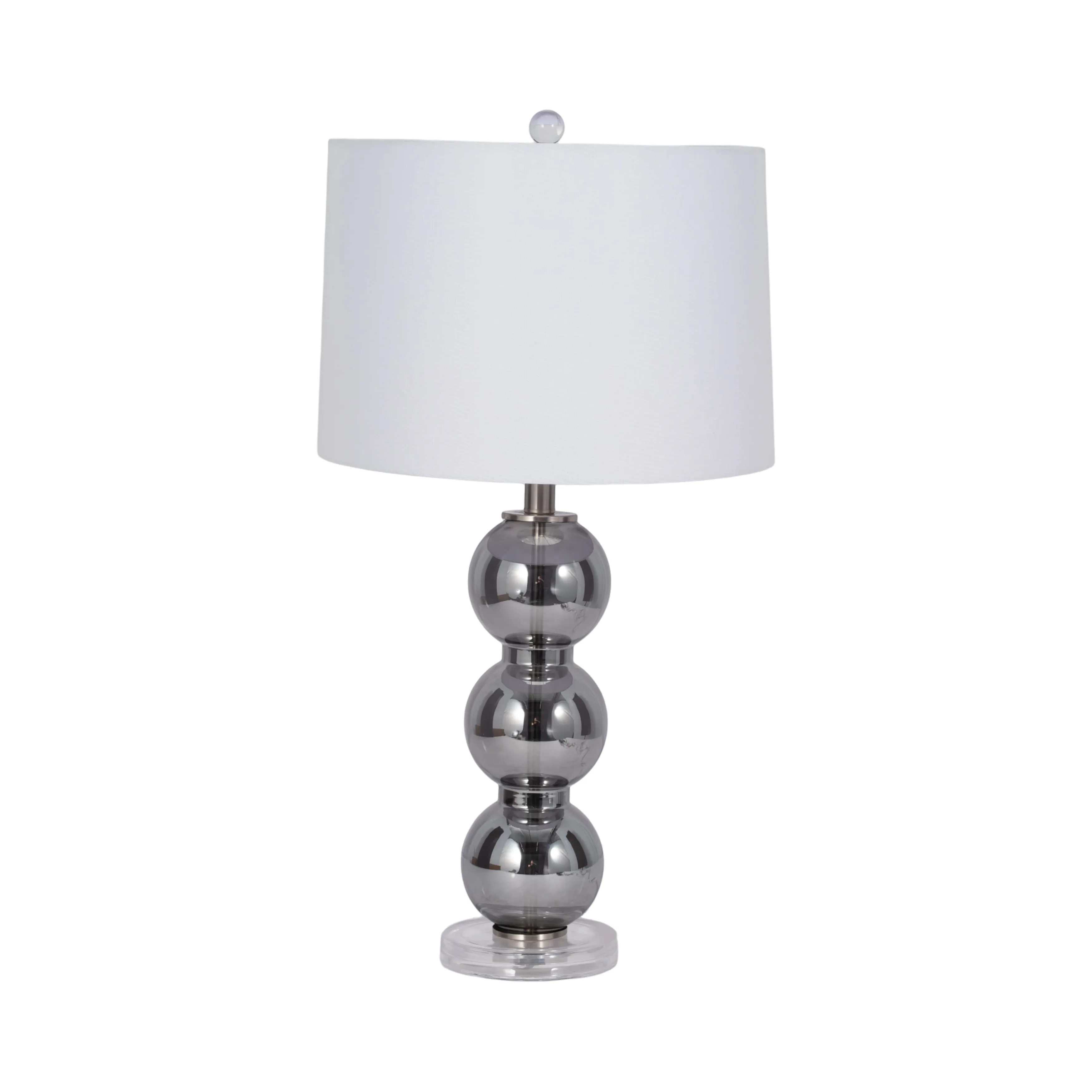 29" Stacked Glass Ball Table Lamp Crystal Base, Sm