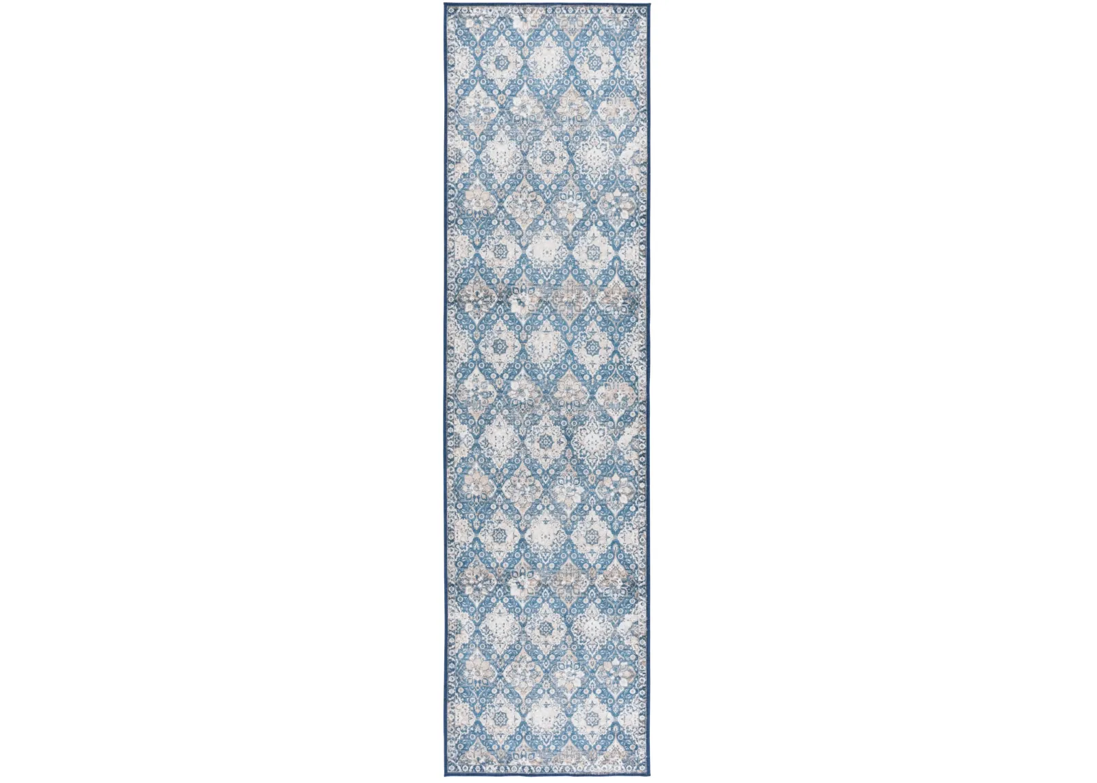 ORLANDO 752 BLUE  2'-2' x 8' Runner Rug