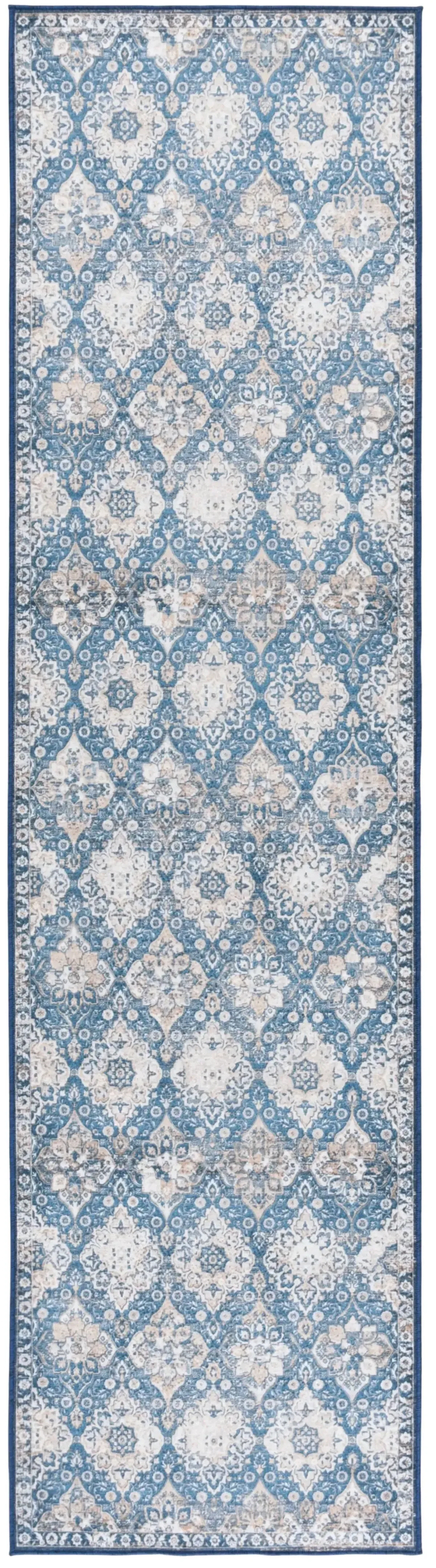 ORLANDO 752 BLUE  2'-2' x 8' Runner Rug