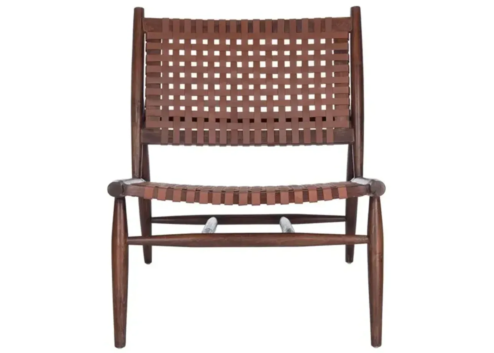 SOLEIL LEATHER WOVEN ACCENT CHAIR