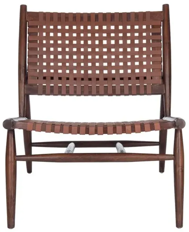 SOLEIL LEATHER WOVEN ACCENT CHAIR