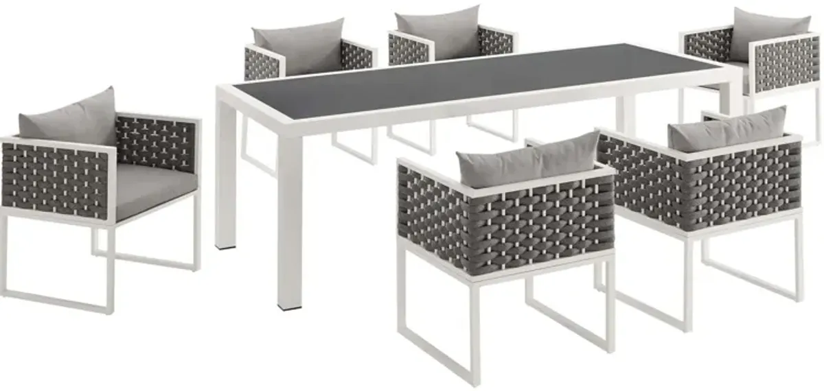 Stance 7 Piece Outdoor Patio Aluminum Dining Set