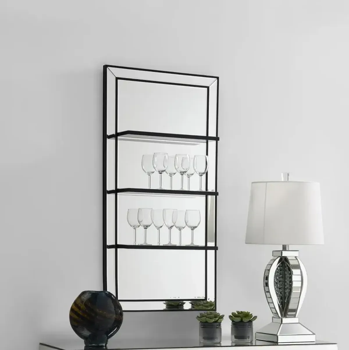 Oriel 3-Shelf Rectangle Wall Mirror 