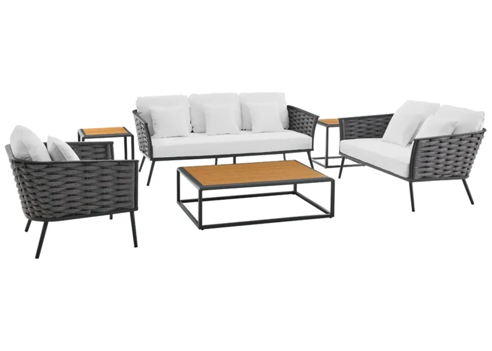 Stance 6 Piece Outdoor Patio Aluminum Sectional Sofa Set