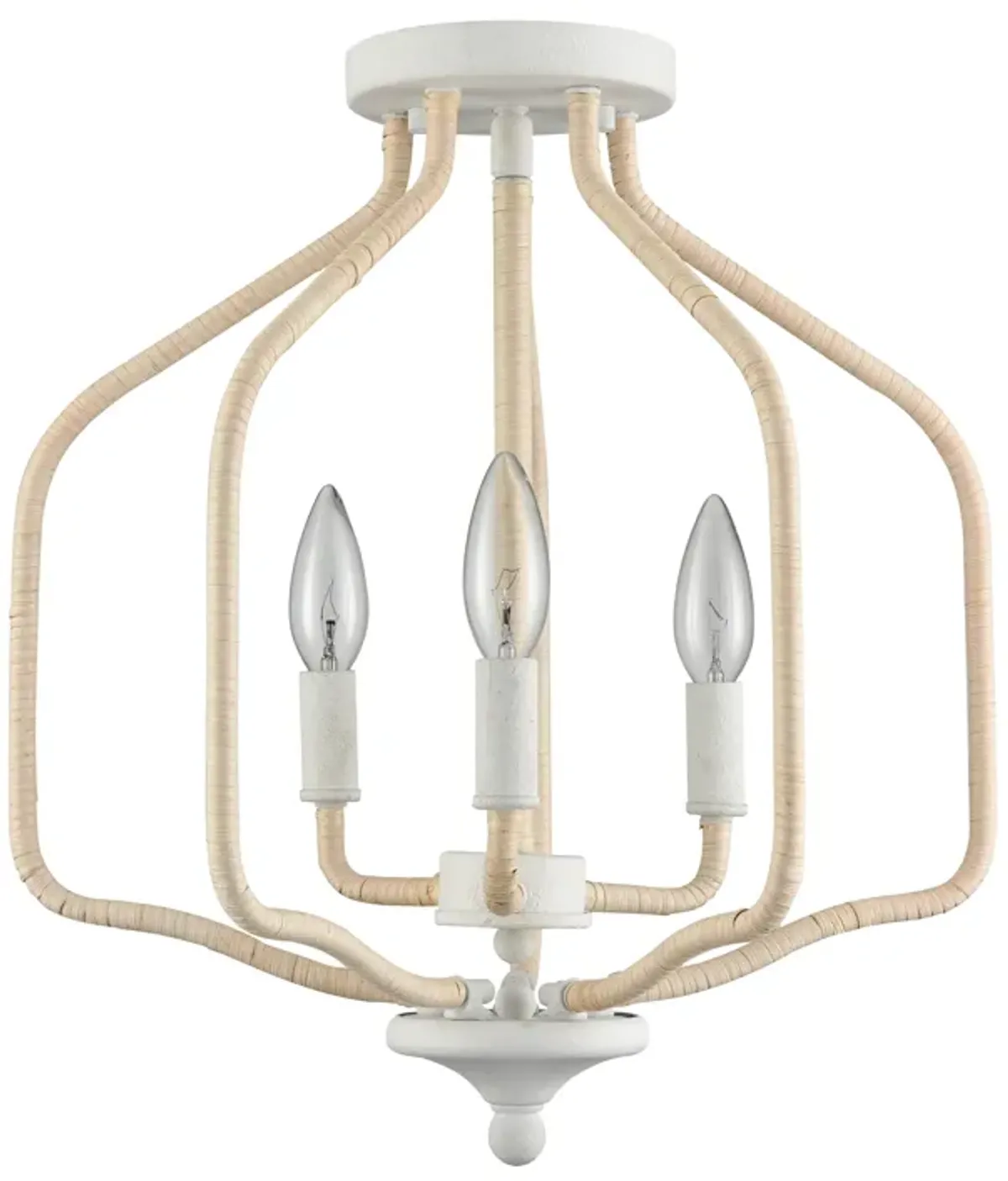 Breezeway 15.5'' Wide 3-Light Semi Flush Mount - White Coral