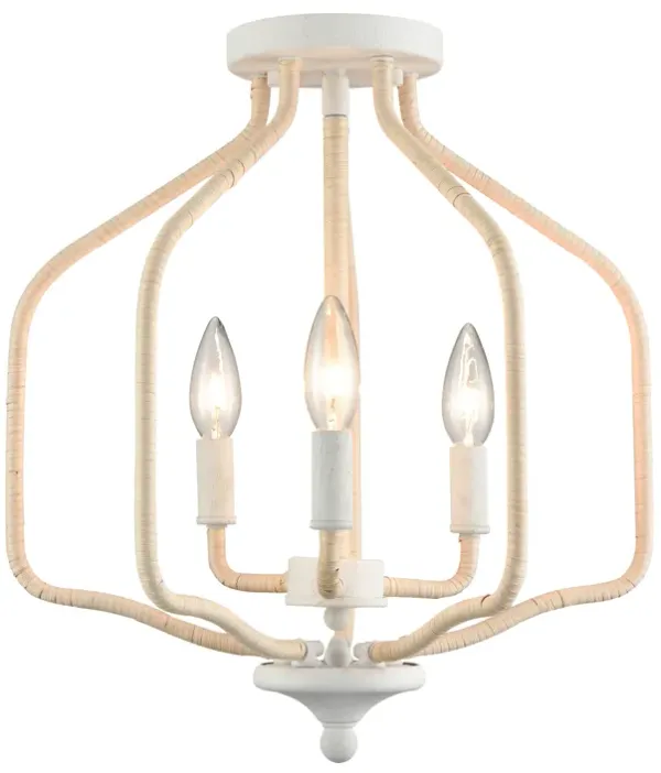 Breezeway 15.5'' Wide 3-Light Semi Flush Mount - White Coral