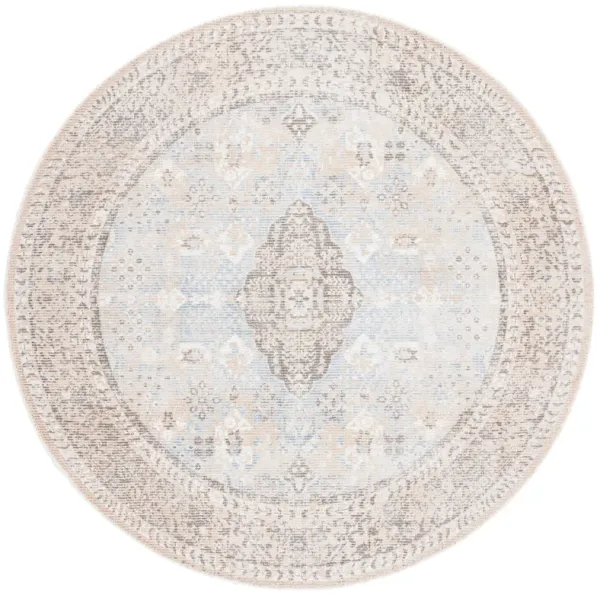 RESTORATION VINTAGE Hand Loomed 4' x 4' Round area rug