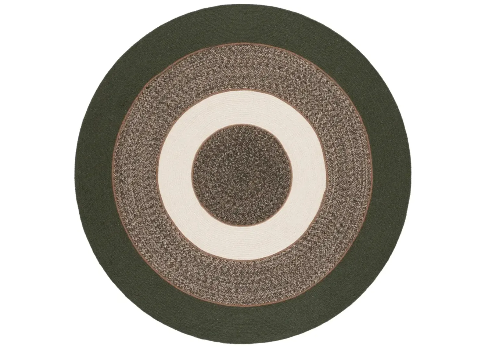 BRAIDED 760 GREEN  5' x 5' Round Round Rug