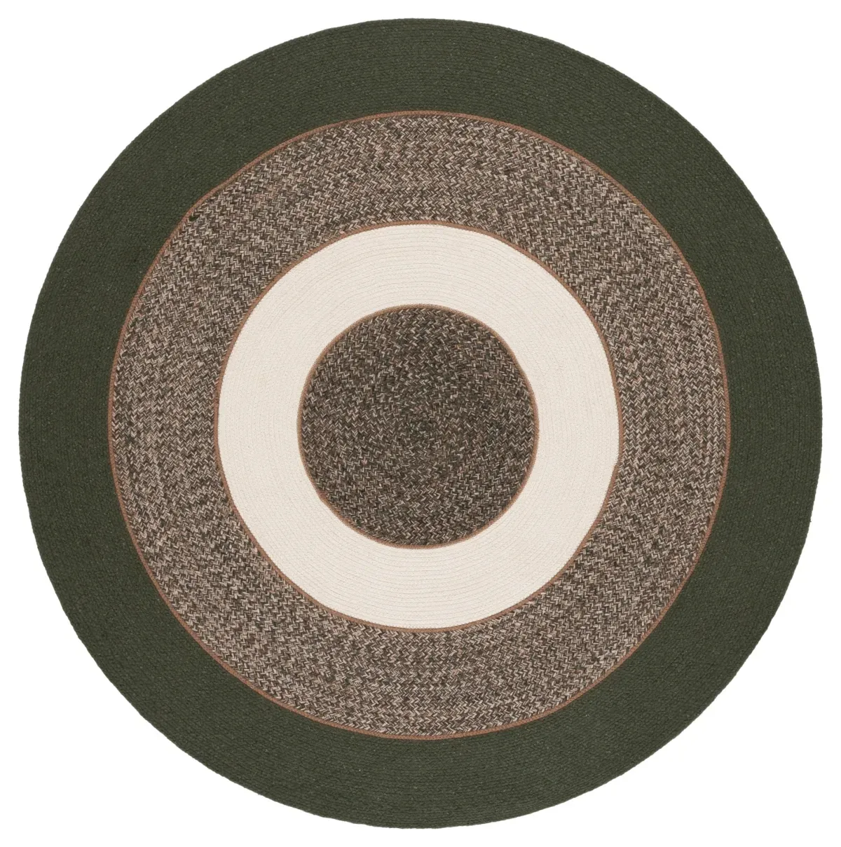 BRAIDED 760 GREEN  5' x 5' Round Round Rug